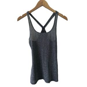 Express Women's Semi Sheer Metallic Shimmer Holiday Racerback Tank Top S